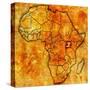 Uganda on Actual Map of Africa-michal812-Stretched Canvas