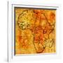 Uganda on Actual Map of Africa-michal812-Framed Art Print