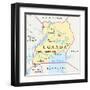 Uganda Political Map-Peter Hermes Furian-Framed Art Print