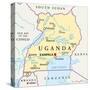 Uganda Political Map-Peter Hermes Furian-Stretched Canvas