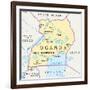 Uganda Political Map-Peter Hermes Furian-Framed Art Print