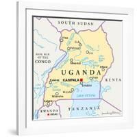 Uganda Political Map-Peter Hermes Furian-Framed Art Print