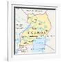 Uganda Political Map-Peter Hermes Furian-Framed Art Print