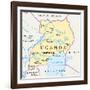 Uganda Political Map-Peter Hermes Furian-Framed Art Print