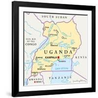 Uganda Political Map-Peter Hermes Furian-Framed Art Print