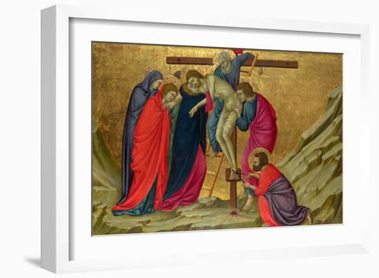 Ugolino Di Nerio (Ca 1280-1349) the Deposition (From the Basilica of Santa Croce, Florence) Tempera-Ugolino Di Nerio-Framed Giclee Print