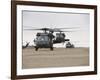 UH-60 Black Hawks Taxis Out for a Mission over Northern Iraq-null-Framed Photographic Print