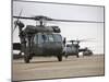 UH-60 Black Hawks Taxis Out for a Mission over Northern Iraq-null-Mounted Premium Photographic Print
