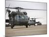 UH-60 Black Hawks Taxis Out for a Mission over Northern Iraq-null-Mounted Photographic Print