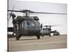 UH-60 Black Hawks Taxis Out for a Mission over Northern Iraq-null-Stretched Canvas