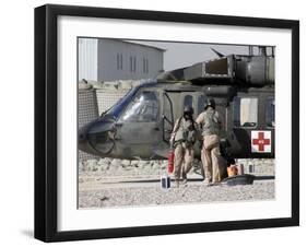 UH-60 Blackhawk Medivac Helicopter Refuels at Camp Warhorse after a Mission-Stocktrek Images-Framed Photographic Print