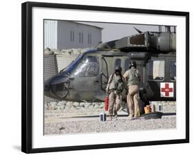 UH-60 Blackhawk Medivac Helicopter Refuels at Camp Warhorse after a Mission-Stocktrek Images-Framed Photographic Print