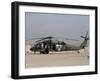 UH-60 Blackhawk Medivac Helicopter Refuels at Camp Warhorse after a Mission-Stocktrek Images-Framed Premium Photographic Print