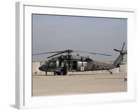 UH-60 Blackhawk Medivac Helicopter Refuels at Camp Warhorse after a Mission-Stocktrek Images-Framed Photographic Print