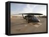 UH-60 Blackhawk Medivac Helicopter Sits on the Flight Deck at Camp Warhorse-Stocktrek Images-Framed Stretched Canvas