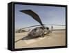 UH-60 Blackhawk Medivac Helicopter Sits on the Flight Deck at Camp Warhorse-Stocktrek Images-Framed Stretched Canvas