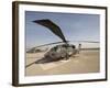 UH-60 Blackhawk Medivac Helicopter Sits on the Flight Deck at Camp Warhorse-Stocktrek Images-Framed Photographic Print