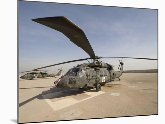 UH-60 Blackhawk Medivac Helicopter Sits on the Flight Deck at Camp Warhorse-Stocktrek Images-Mounted Photographic Print