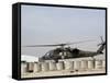 UH-60 Blackhawk Prepares to Land at Camp Warhorse to Refuel-Stocktrek Images-Framed Stretched Canvas