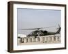 UH-60 Blackhawk Prepares to Land at Camp Warhorse to Refuel-Stocktrek Images-Framed Photographic Print