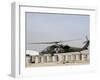 UH-60 Blackhawk Prepares to Land at Camp Warhorse to Refuel-Stocktrek Images-Framed Photographic Print