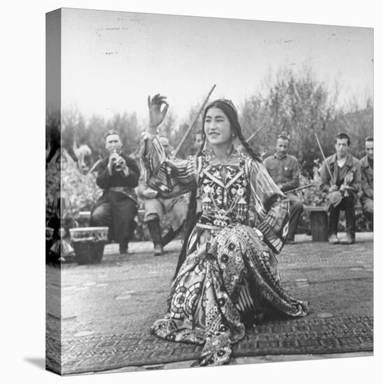 Uighur Dancer Performing to Music-null-Stretched Canvas