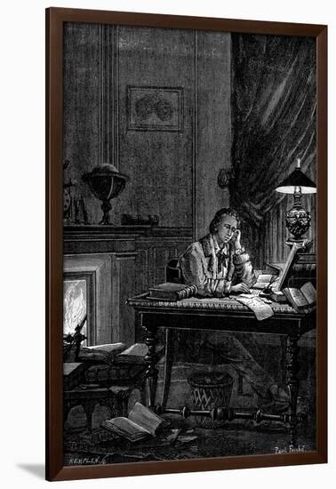 Ujj Leverrier, French Astronomer Calculating the Position of the Planet Neptune in 1846-null-Framed Giclee Print