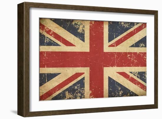 Uk Aged Flat Flag-nazlisart-Framed Art Print