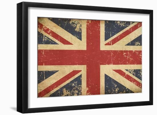 Uk Aged Flat Flag-nazlisart-Framed Art Print