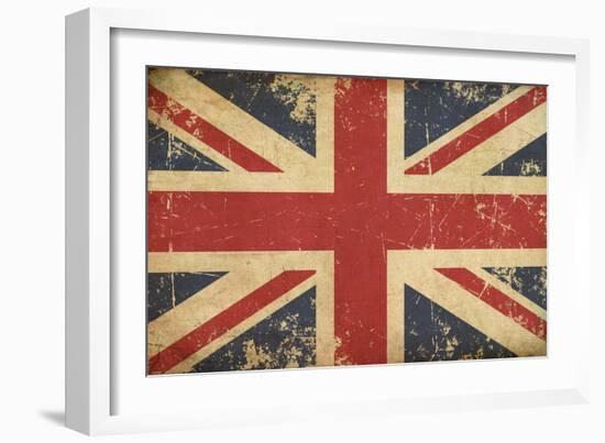 Uk Aged Flat Flag-nazlisart-Framed Art Print