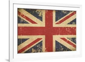 Uk Aged Flat Flag-nazlisart-Framed Art Print