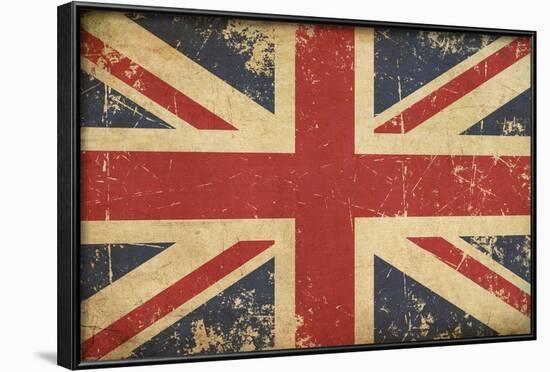 Uk Aged Flat Flag-nazlisart-Framed Art Print