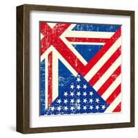 Uk And American Grunge Flag-TINTIN75-Framed Art Print