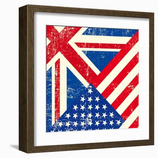 Uk And American Grunge Flag-TINTIN75-Framed Art Print