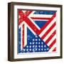 Uk And American Grunge Flag-TINTIN75-Framed Art Print