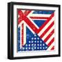 Uk And American Grunge Flag-TINTIN75-Framed Art Print