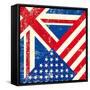 Uk And American Grunge Flag-TINTIN75-Framed Stretched Canvas