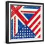 Uk And American Grunge Flag-TINTIN75-Framed Premium Giclee Print