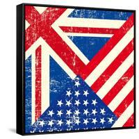 Uk And American Grunge Flag-TINTIN75-Framed Stretched Canvas