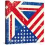 Uk And American Grunge Flag-TINTIN75-Stretched Canvas