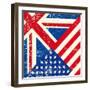 Uk And American Grunge Flag-TINTIN75-Framed Art Print