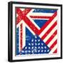 Uk And American Grunge Flag-TINTIN75-Framed Art Print