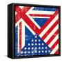 Uk And American Grunge Flag-TINTIN75-Framed Stretched Canvas