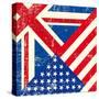 Uk And American Grunge Flag-TINTIN75-Stretched Canvas