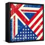 Uk And American Grunge Flag-TINTIN75-Framed Stretched Canvas