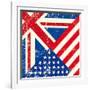 Uk And American Grunge Flag-TINTIN75-Framed Art Print