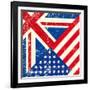 Uk And American Grunge Flag-TINTIN75-Framed Art Print