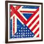 Uk And American Grunge Flag-TINTIN75-Framed Art Print