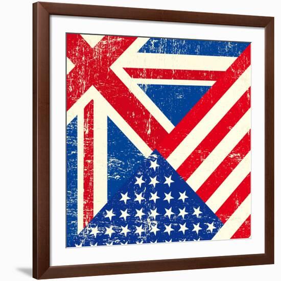 Uk And American Grunge Flag-TINTIN75-Framed Art Print