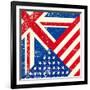 Uk And American Grunge Flag-TINTIN75-Framed Art Print